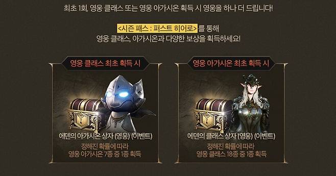 ▲ 최초의 영웅 등급 획득 시 하나를 더 얻게 된다.