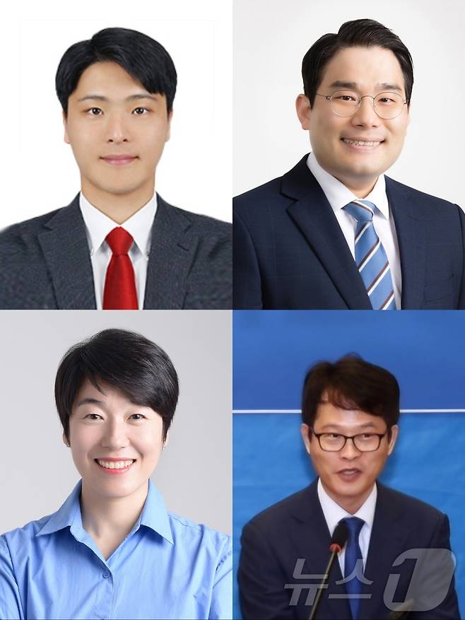 왼쪽 위부터 시계방향으로 이준호 부산시의원, 이재용 금정구의원, 류제성 변호사, 조준영 금정구 의원.