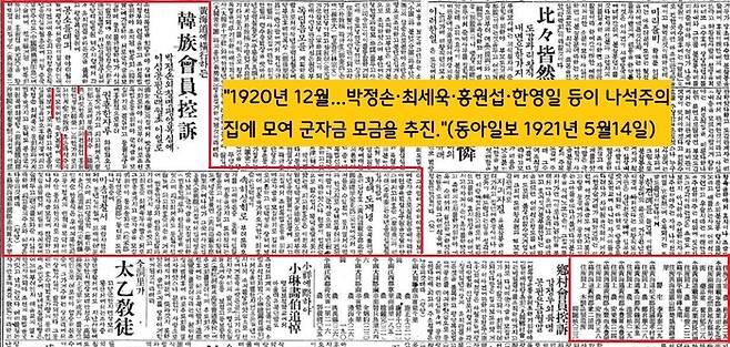 동아일보 1921년 5월14일자는 “1920년 12월…박정손·최세욱·홍원섭·한영일 등이 나석주의 집에 모여 군자금 모금을 추진했다”고 보도했다. 나석주 의사는 국권침탈 직후인 1910년대부터 독립운동을 시작했다.