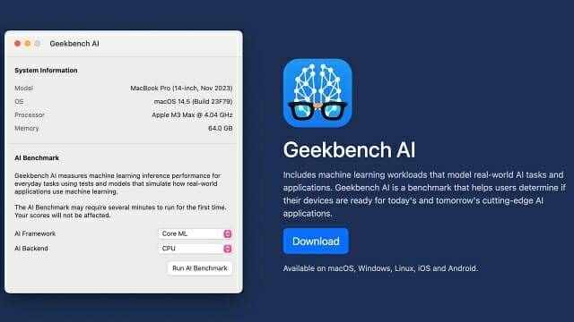 프리미티브랩스가 개발한 PC AI 성능 비교 프로그램 '긱벤치 AI'.