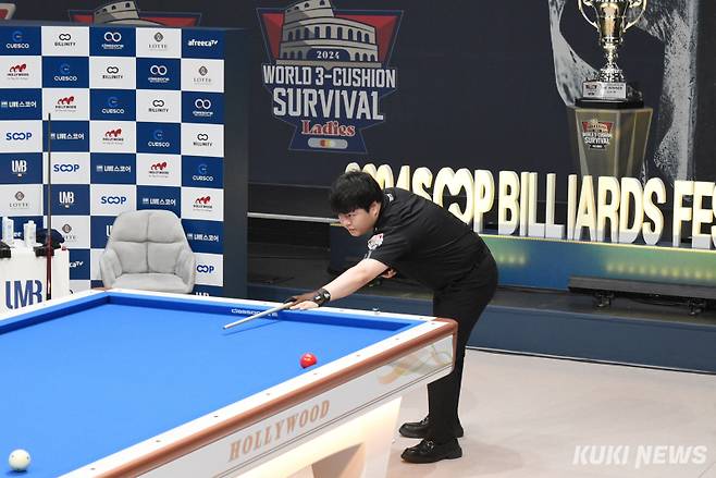 ‘한국 3쿠션 간판’ 조명우(실크로드시엔티·서울시청)도 준결승을 2위로 통과했다. 사진=이영재 기자