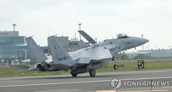 일본 항공자위대 F-15 전투기. 연합뉴스