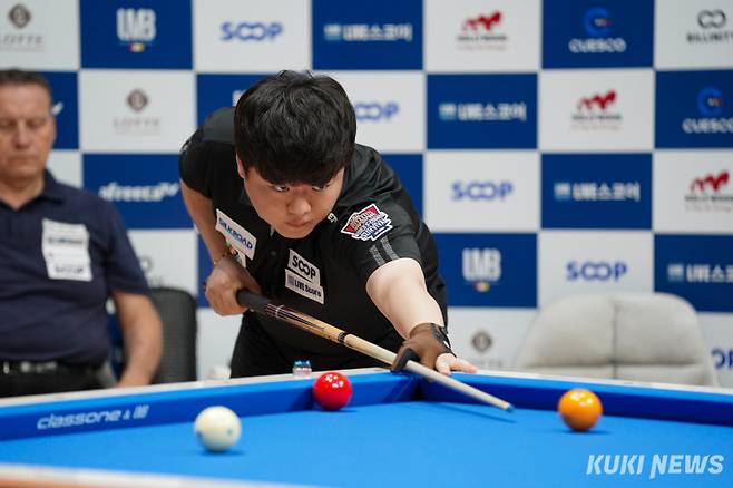 25일 서울 송파구 잠실 비타500 콜로세움에서 열린 ‘2024 월드 3쿠션 서바이벌’ 결승에서 조명우가 후반전 놀라운 집중력으로 최종 1위에 올랐다. 사진=유희태 기자