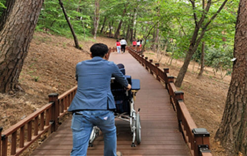 [창원=뉴시스] 강경국 기자 = 경남 창원의 대표적인 환경친화적 공원인 용지호수공원에 조성될 예정인 무장애 숲길. (사진=창원시청 제공). 2024.08.26. photo@newsis.com *재판매 및 DB 금지