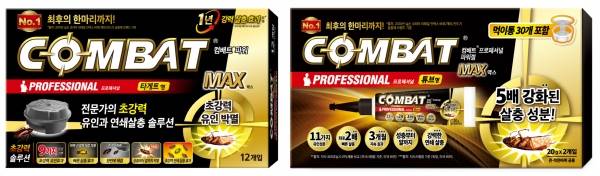 컴배트 맥스 베이트(왼쪽), 컴배트 맥스 겔(오른쪽) 제품 이미지.&nbsp;ⓒ컴배트