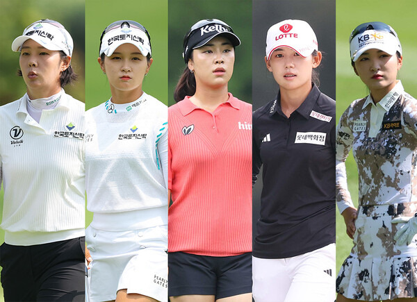 2024년 한국여자프로골프(KLPGA) 투어 개인 타이틀을 경쟁하는 박지영, 박현경, 윤이나, 황유민, 이예원 프로. 사진제공=KLPGA