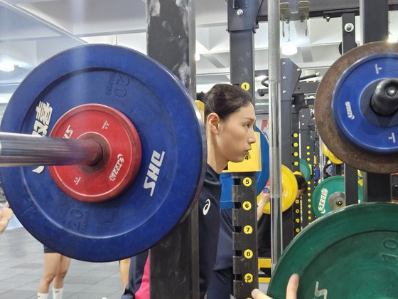 중국 상하이에서 전지훈련중인 흥국생명 김연경. 사진 흥국생명