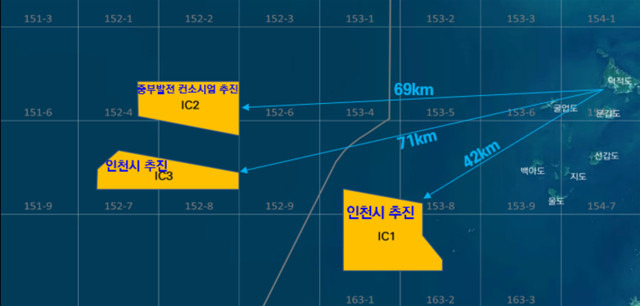 공공주도 해상풍력 단지개발 지원사업 대상해역. 인천시 제공