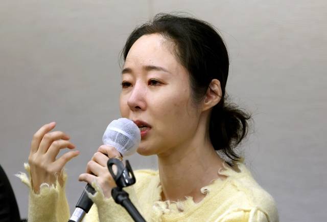 민희진 어도어 대표가 지난 5월 31일 오후 서울 중구 한국프레스센터에서 열린 기자회견에서 어도어 임시주주총회에 대한 입장을 밝히고 있다. 뉴시스