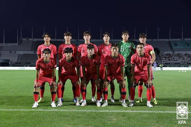 [서울=뉴시스] 한국 남자 19세 이하(U-19) 대표팀. (사진=대한축구협회 제공) *재판매 및 DB 금지