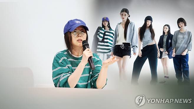민희진 전 어도어 대표와 뉴진스 [연합뉴스TV 제공]