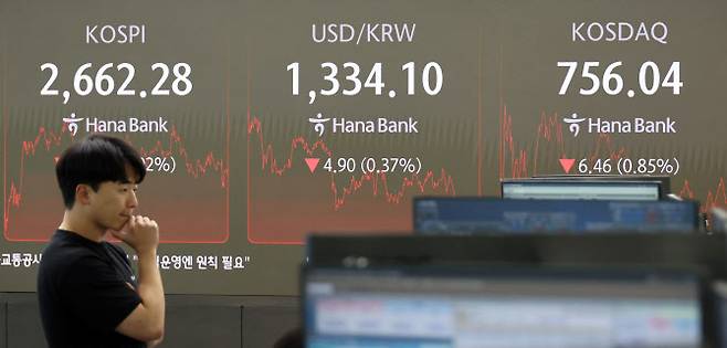 29일 중구 하나은행 본점 딜링룸 모습. (사진=연합뉴스)