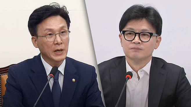 김민석 더불어민주당 최고위원과 한동훈 국민의힘 대표 [자료사진]