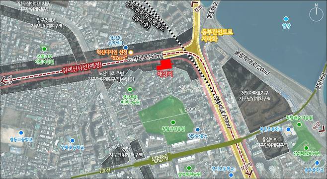 청담동 52-3번지 역세권 활성화사업 위치도 /서울시