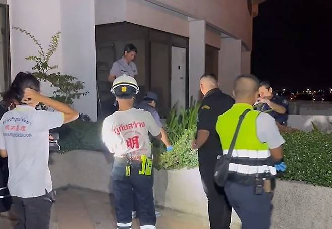 파타야 호텔 사고 현장./ 방콕포스트