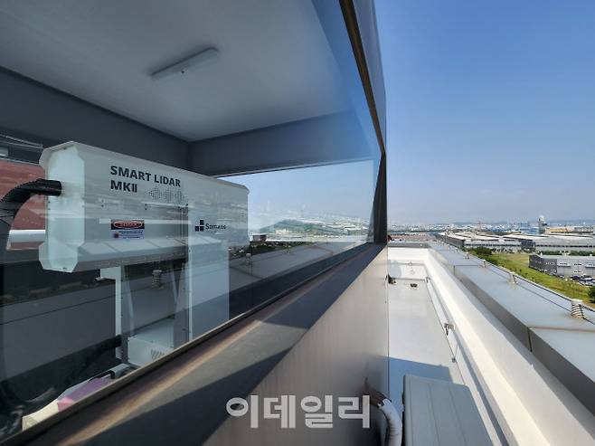 2020년 융기원이 개발한 세계 최초 스캐닝 라이다 미세먼지 관리시스템.(사진=차세대융합기술연구원)