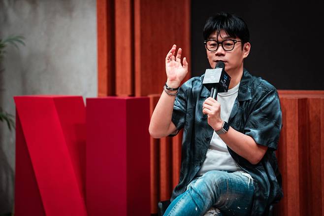 Producer Jung Jong-yeon speaks during a press set visit session held Monday. (Netflix)