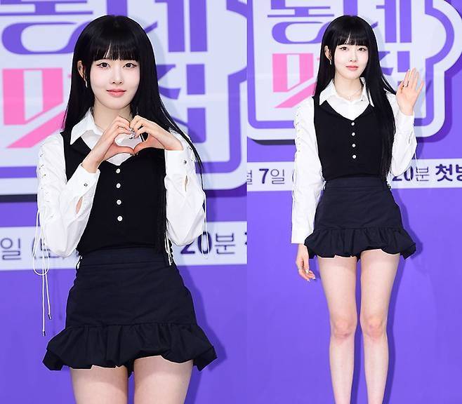 시은이 인형처럼 짧은 치마를 착용하고 너무 큰 이목구비와 우윳빛 피부를 뽐냈다.사진=MK스포츠 DB