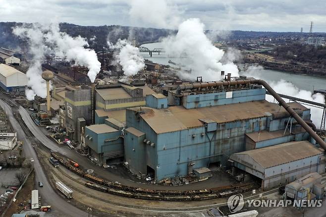 2023년 촬영된 미국 펜실베이니아주에 있는 US스틸 공장 일부.
[AP 연합뉴스 자료사진. 재판매 및 DB 금지]