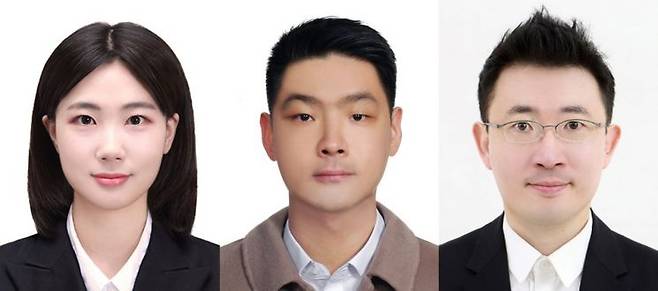 왼쪽부터 이유연 석사, 남건욱 박사, 노영훈 교수