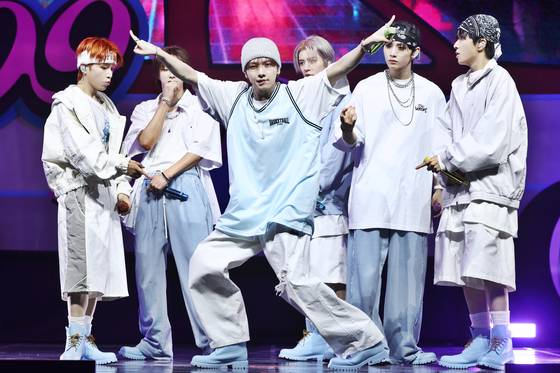 Boy band BoyNextDoor performs its track ″Dangerous″ during a showcase held on Sept. 9 for its third EP ″19.99″ in central Seoul. [YONHAP]