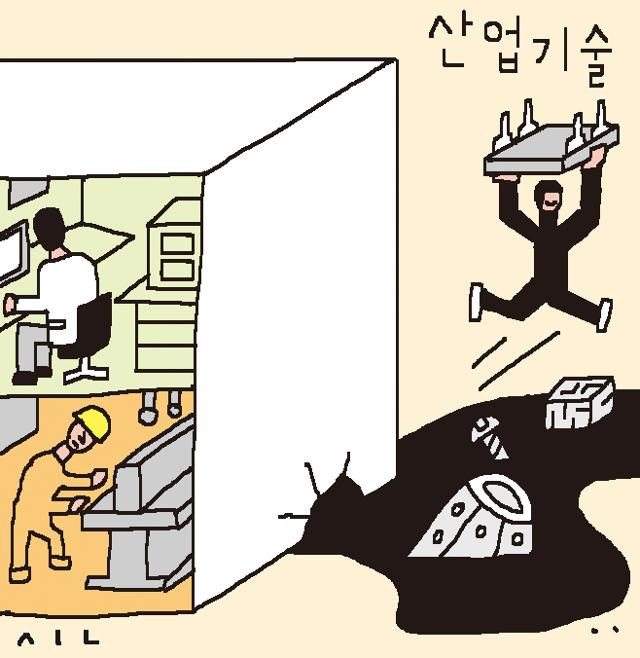 산업 기술 유출 삽화. 그래픽=신동준 기자