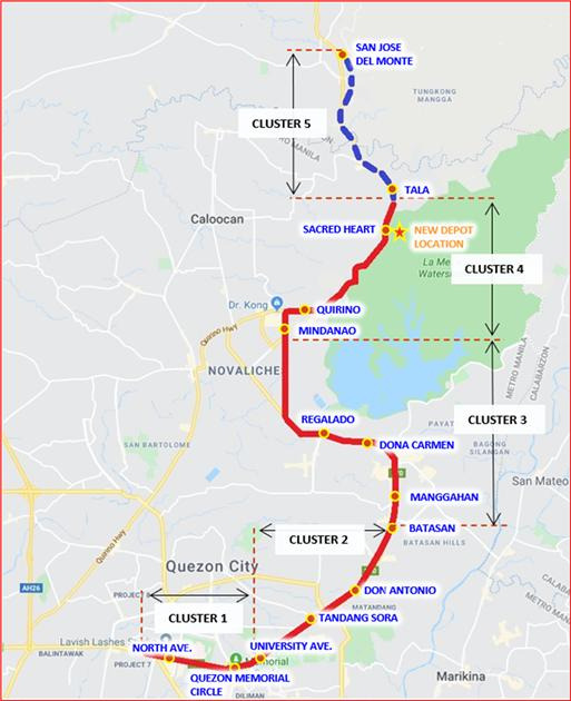 필리핀 도시철도 MRT-7 노선도. [한국철도공사]