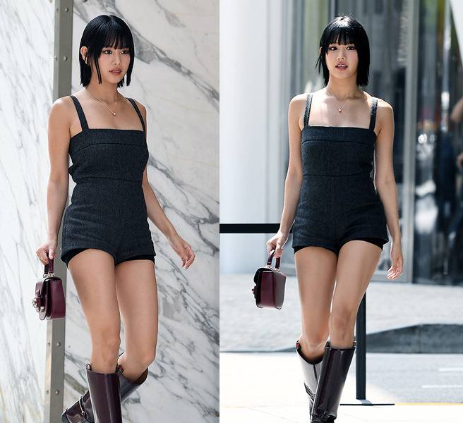 나띠가 점프슈트로 뽐낸 롱부츠 패션을 선보였다.사진=MK스포츠 DB