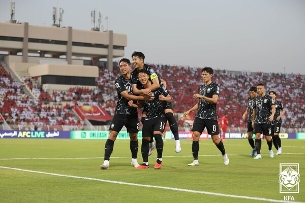 오만전에 나선 한국 대표팀/대한축구협회