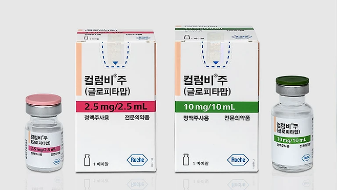 미만성 거대 B세포 림프종 3차 치료제인 컬럼비 제품 모습. [사진=한국로슈]