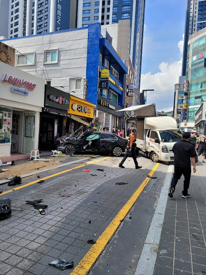 부산 해운대구 사고 현장 모습. X(구 트위터) 캡처