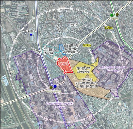 가리봉2구역 위치도. <서울시 제공>