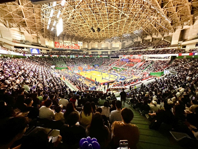 2023~24시즌 KBL 챔피언결정전이 열린 부산 사직체육관의 전경. /사진=KBL 제공