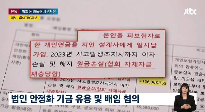 수상스키협회에서도 내부비리 포착, 사무처장이 돈 빼돌려