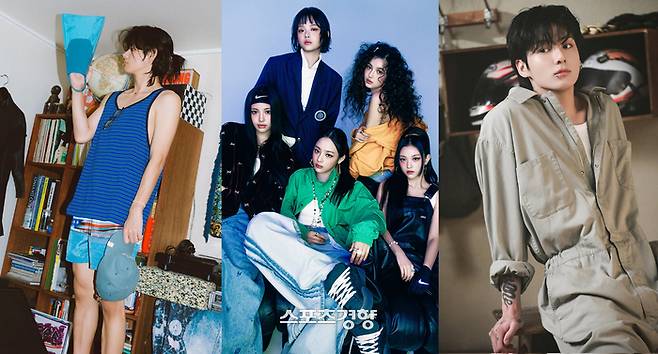 방탄소년단 멤버 뷔(왼쪽)과 정국(오른쪽)이 가각 민희진 전 대표와 뉴진스를 지지함에 따라 파장이 예상된다. 경향신문 자료사진