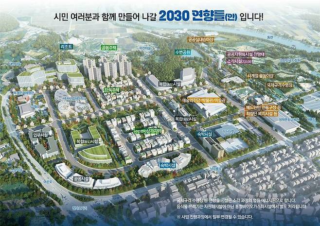 [순천=뉴시스] 전남 순천시가 2028년까지 계발 계획을 세운 연향동과 해룡면 일부가 포함된 '연향들' 개발 계획도. (사진=순천시 제공) 2024.09.15. photo@newsis.com *재판매 및 DB 금지