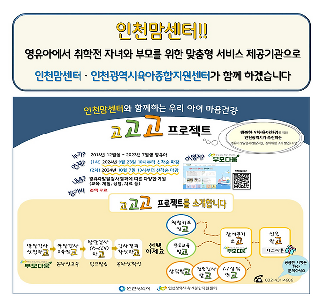 ‘인천맘센터’에서 ‘고고고 프로젝트’ 대상자 모집 포스터 ⓒ인천시 제공