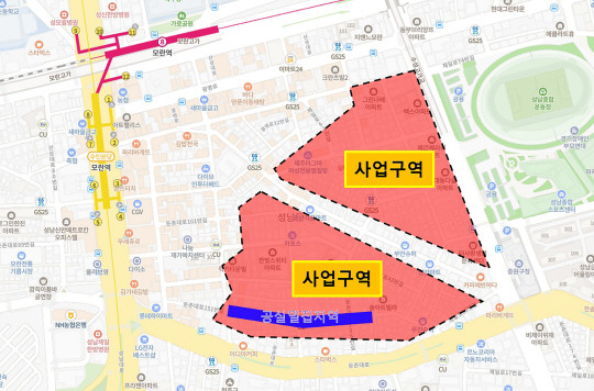 지원사업 구역 표시도/사진제공=성남시