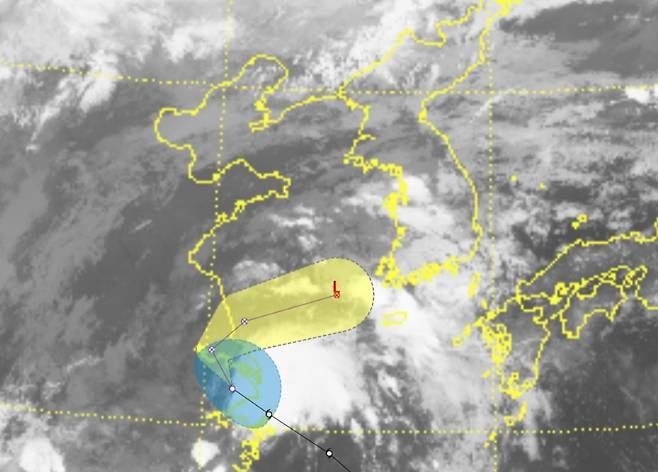 제14호 태풍 '풀라산' 예상경로(기상청 제공)