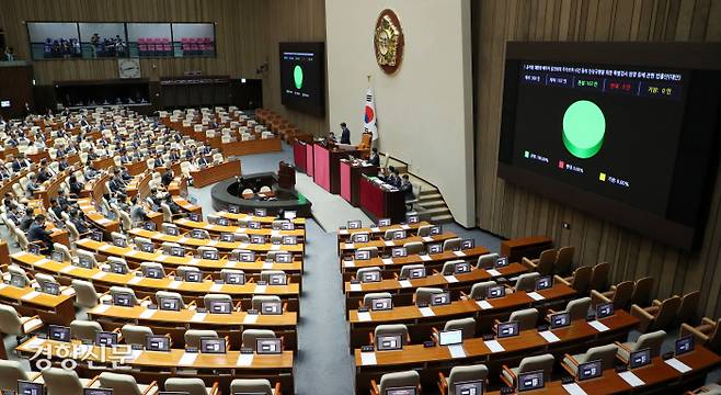 A plenary session is held at the National Assembly in the absence of ruling People’s Power Party lawmakers on September 19. Reporter Park Min-gyu