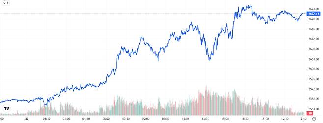 TV 국제 금시세(금값) 1.35% 상승 (2622달러)