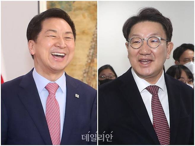 김기현 국민의힘 의원(사진 왼쪽)과 권성동 국민의힘 의원 ⓒ데일리안 홍금표 기자