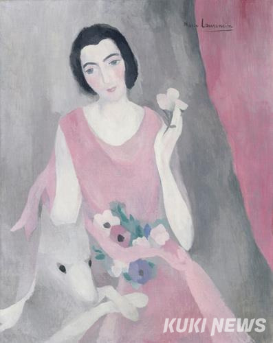 마리 로랑생, 폴 기욤 부인의 초상, 1928년경, 캔버스에 오일, 92x73 cm