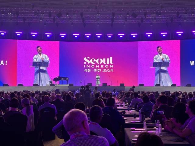 마이클 오 국제로잔 총재가 메시지를 전하고 있다.