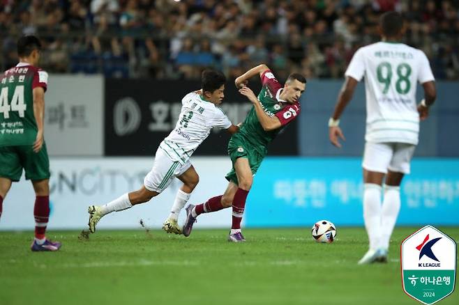 대전과 전북의 경기 모습. 사진=한국프로축구연맹