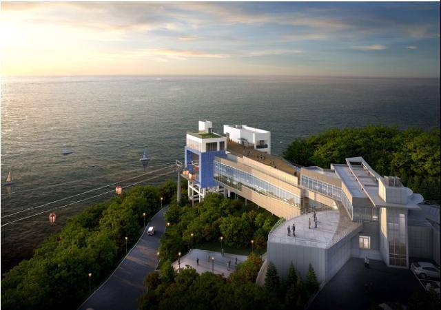 경북 영덕군이 민간투자 방식으로 강구면에 추진하는 해상케이블카 상부 승강장 투시도. 영덕군 제공