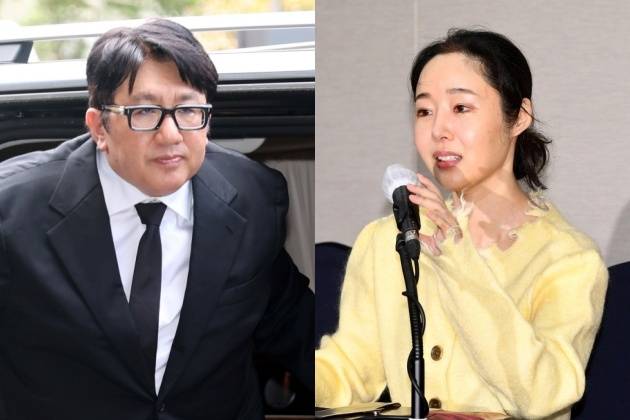 방시혁 하이브 의장, 민희진 어도어 전 대표 /사진=김범준 기자, 변성현 기자