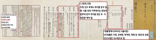 부인까지 처벌한 것과, 교수형을 당한 죄인의 사체를 무참히 훼손한 것 등이 정국에 파란을 일으켰다.  이것은 1894~95년 공포된 갑오개혁에 정면으로 배치되었다. 갑오개혁으로 폐지된 옛 제도 중에는 연좌죄(죄인의 아내, 아들, 친족까지 연대 처벌)가 들어있었다. 또 정당한 재판을 받고, 사형도 감옥 안에서 교수형으로 집행하도록 한 규정도 마련해놓았다.