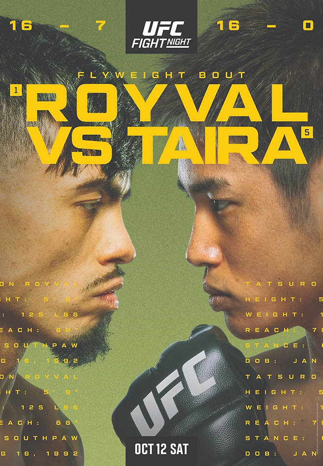 플라이급 5위 다이라 다쓰로(오른쪽)는 1위 브랜던 로이발을 상대로 10월12일 UFC on ESPN+ 102 메인이벤트 경기를 치른다. 사진=TKO