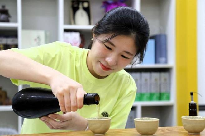 서천 한산소곡주 갤러리의 시음체험